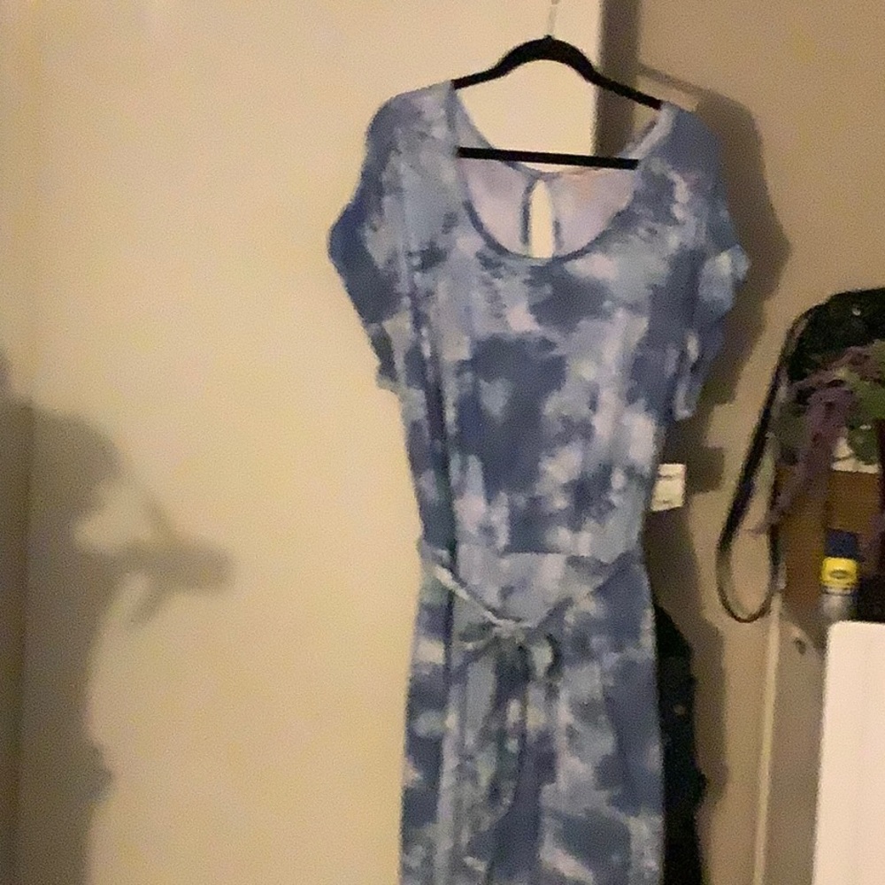 Blue tie dye jumpsuit.